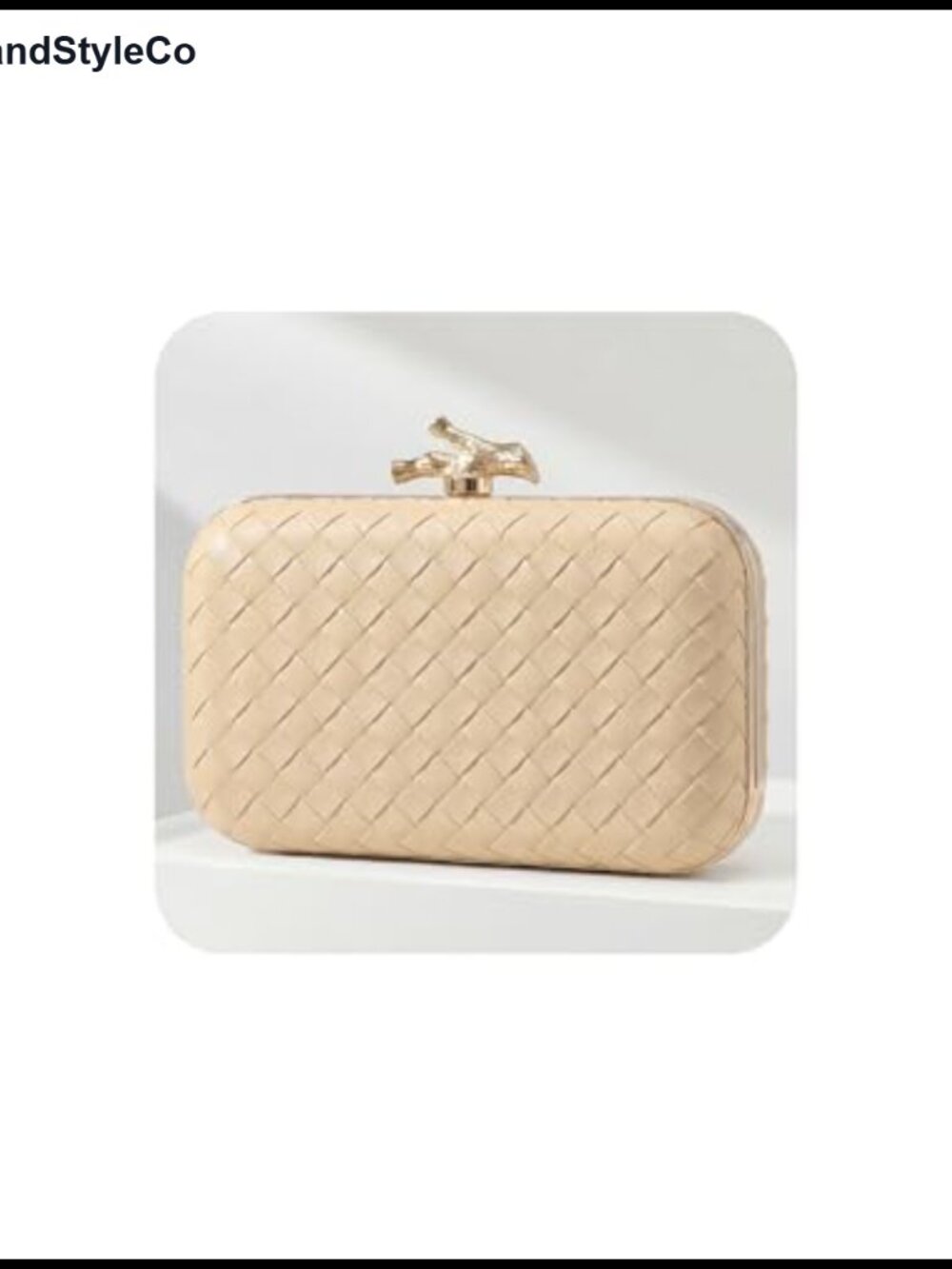 Woven Clutch Purse with Detachable Chain Strap Formal Evening Bag
